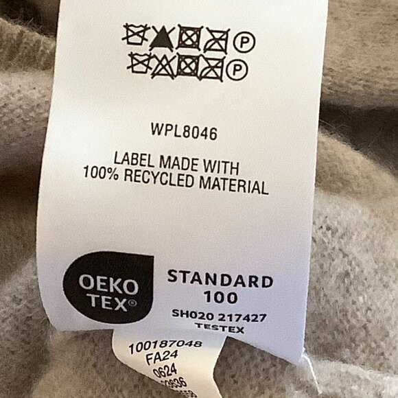 Charter Club cashmere sweater women's medium v-neck mushroom taupe neutral - Picture 7 of 7